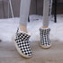 New Fashion Chessboard Plush Thickened Bottom Snow Boots